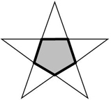 five pointed star with a shaded pentagon in the center