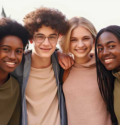 a group of teenage students