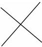 Two line segments that cross