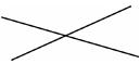 Two line segments that cross